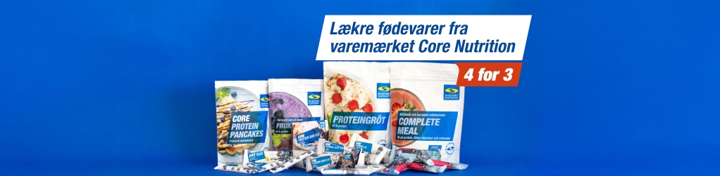 F 4 for 3 p fdevarer fra varemrket Core Nutrition!